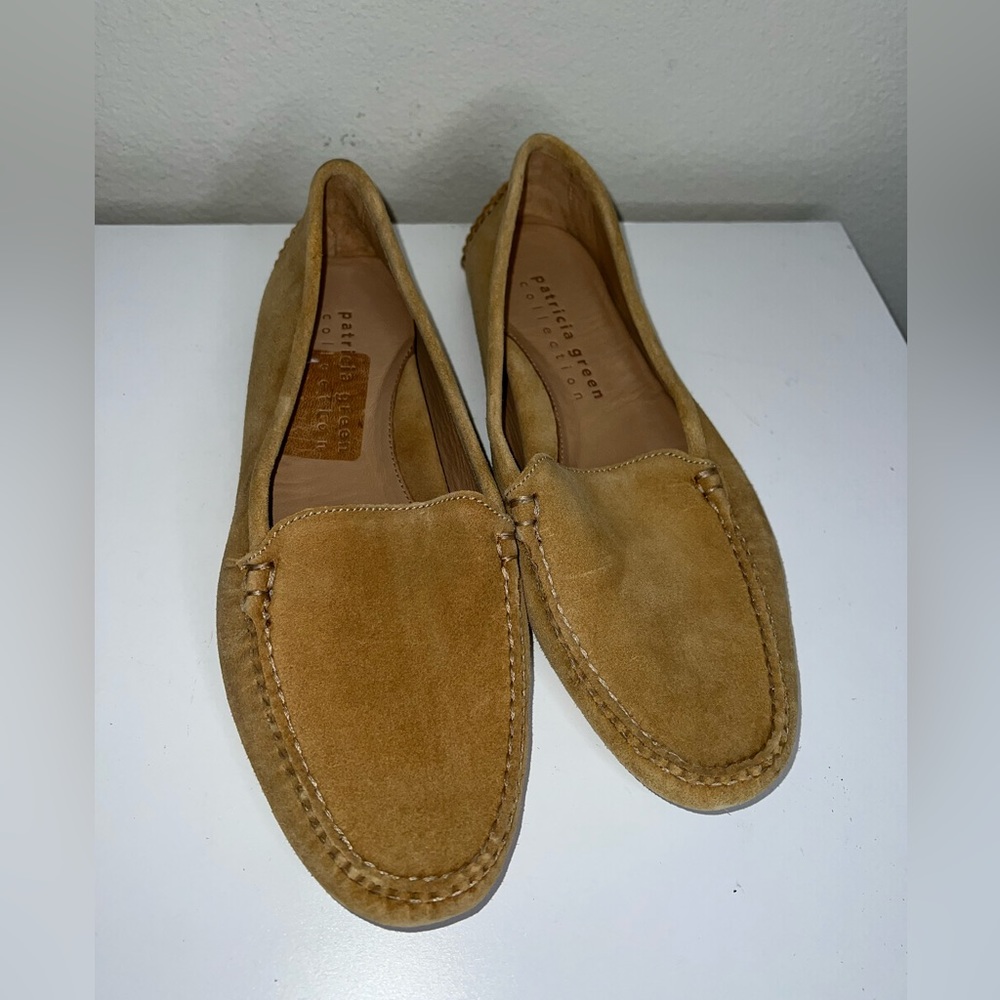 Patricia Green Jillian Womens Blue Camo Slip On Calf Moccasins Flats US 10M $228